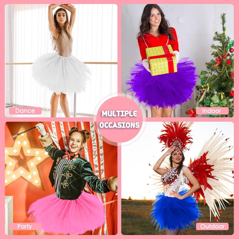 Fynnsure Tutu Skirts for Women 5 Layered Tutu 80s Outfit Adult Halloween Costume Women Tulle Skirt Puffy Skirts Dance Skirt - Image 2
